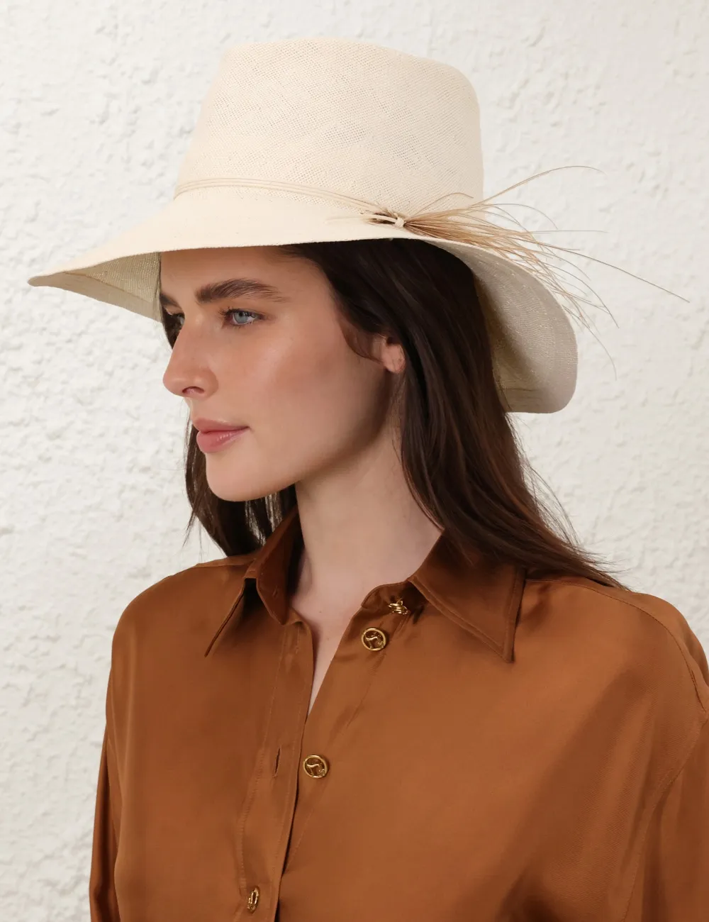 Glazed Straw Collapsible Hat 